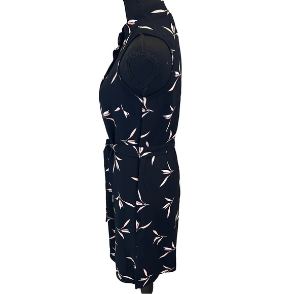 NWT Ann Taylor Black and Pink Floral Sleeveless Dress - Picture 2 of 4